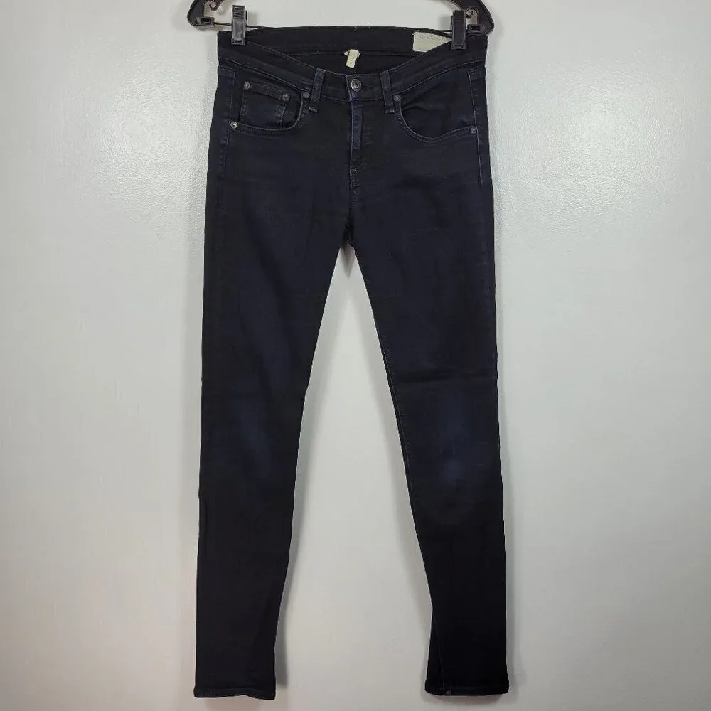 30. Rag & Bone Women Black Midrise Skinny Ankle Denim Jeans Size 26